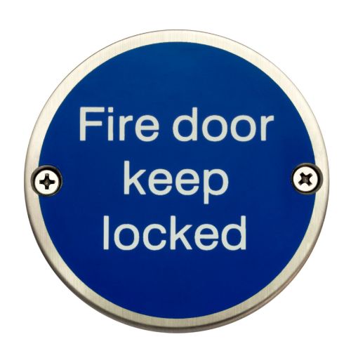 Picture of 75mm "Fire Door Keep Locked" Door Sign