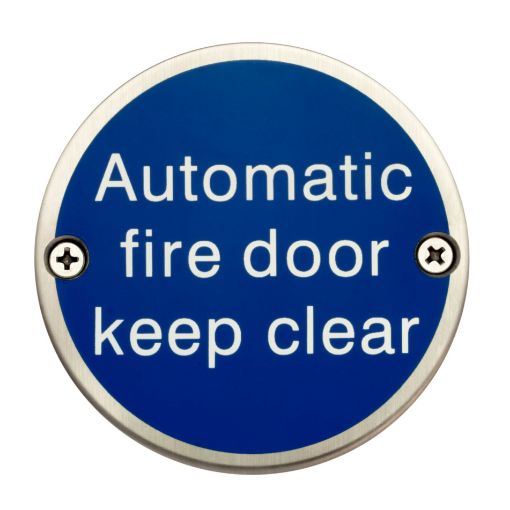 Picture of 75mm "Automatic Fire Door Keep Clear" Door Sign