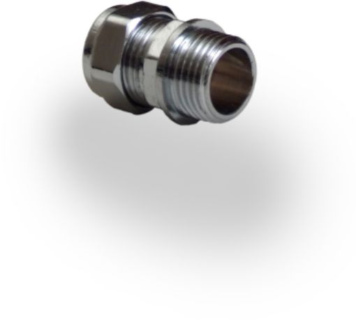 Picture of Chrome 15mm x 1/2" Male Iron Compression Coupler