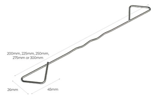 Picture of 225mm Stainless Steel Type 4 Cavity Wall Ties (HRT4 Equivalent)