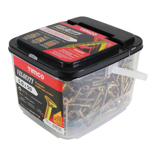 Picture of Velocity 5.0mm x 50mm PZ2 Woodscrews - Tub