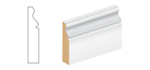Picture of 18mm x 57mm White Primed MDF Ogee Architrave - 4.2m length