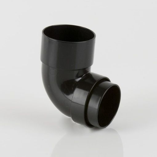 Picture of Brett Martin 68mm Black Round Downpipe 92.5Â° Bend