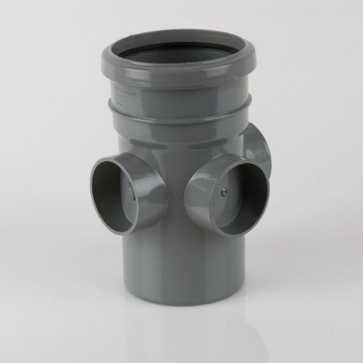 Picture of Brett Martin 110mm Grey Single Socket Triple Boss Pipe