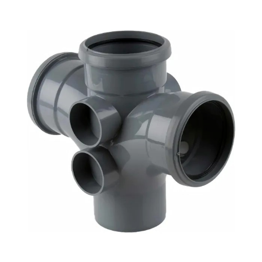 Picture of Brett Martin 110mm Grey 92.5Â° Triple Socket Double Branch