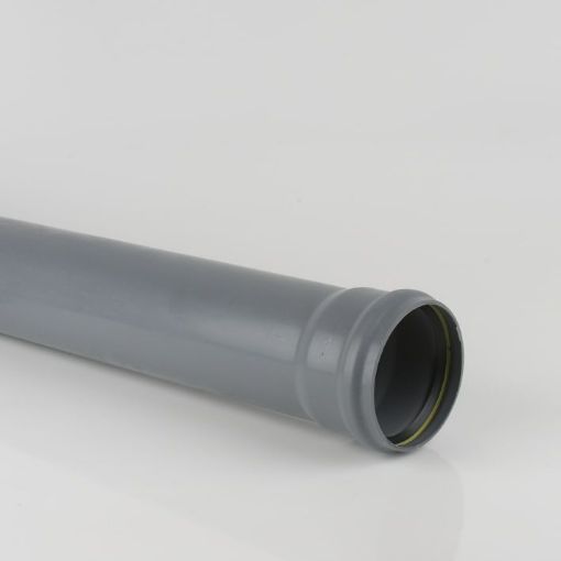 Picture of Brett Martin 110mm Grey EN1329 Single Socket Pipe 4m