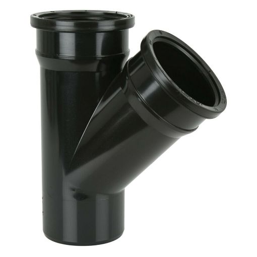 Picture of Brett Martin 110mm Black 135Â° Double Socket Branch without Bosses