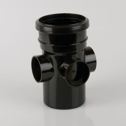 Picture of Brett Martin 110mm Black Single Socket Triple Boss Pipe