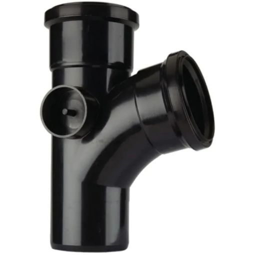 Picture of Brett Martin 110mm Black 104Â° Double Socket Branch with 2 Bosses