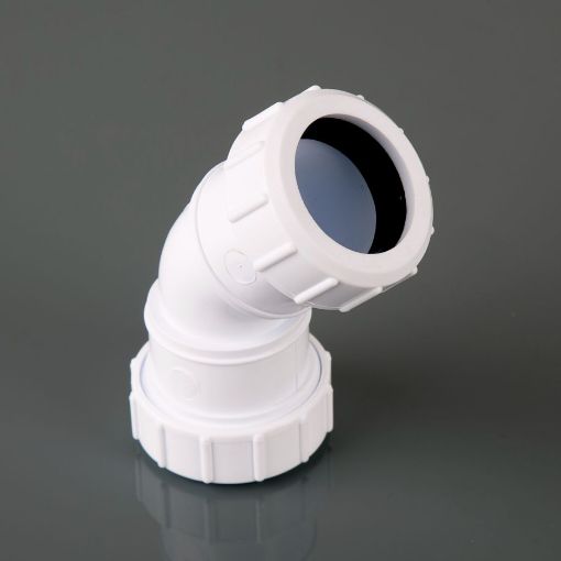 Picture of Brett Martin 32mm White Compression 135Â° Obtuse Bend