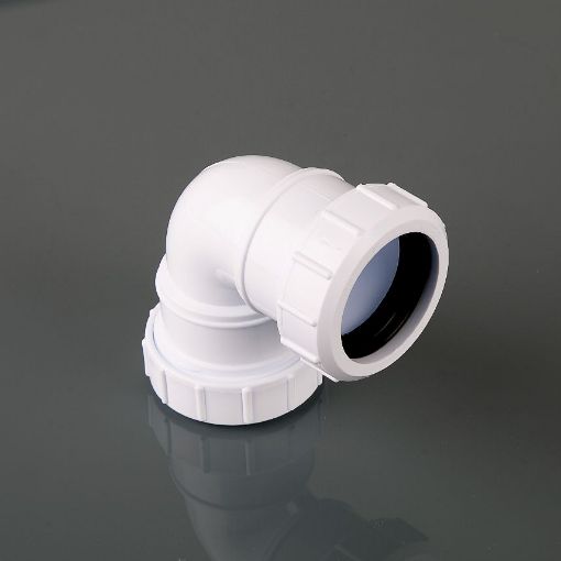 Picture of Brett Martin 40mm White Compression 90Â° Knuckle Bend