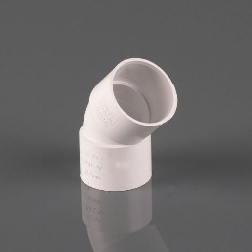 Picture of Brett Martin 50mm White 135Â° Obtuse Bend